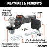 CURT Towing Starter Kit with 2" Ball (2" Shank, 7,500 lbss, 2" Drop) Trailer Hitch Ball Mount Kit