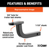 CURT Class 1 Ball Mount (1-1/4" Shank, 2,000 lbss., 3" Rise, 9-1/2" Long) Trailer Hitch Ball Mount