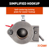 CURT 30K 2-5/16" Adjustable Heavy-Duty Gooseneck Coupler, Round Tube, Weld-On, Carbon Steel 25030