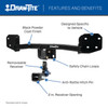 2020-2023 Lincoln Aviator Draw-tite Hidden Hitch Completely Hidden Trailer Hitch 2 Inch Removable Receiver Bundle w/ Plug-n-Play T-One Wiring Harness