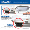 2019-2024 Toyota RAV4 Draw-Tite Hidden Hitch Completely Hidden Trailer Hitch 2 Inch Removable Receiver Bundle w/ Plug-n-Play T-One Wiring Harness