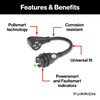Furrion Pigtail Adapter - 50A Connector to 30A Plug, Black #FP5230R-SB