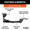 2022 - 2024 Honda Civic Hatchback, excluding center exhaust Curt 1-1/4", Class 1 Trailer Tow Hitch + 4-flat Wiring Kit 11591