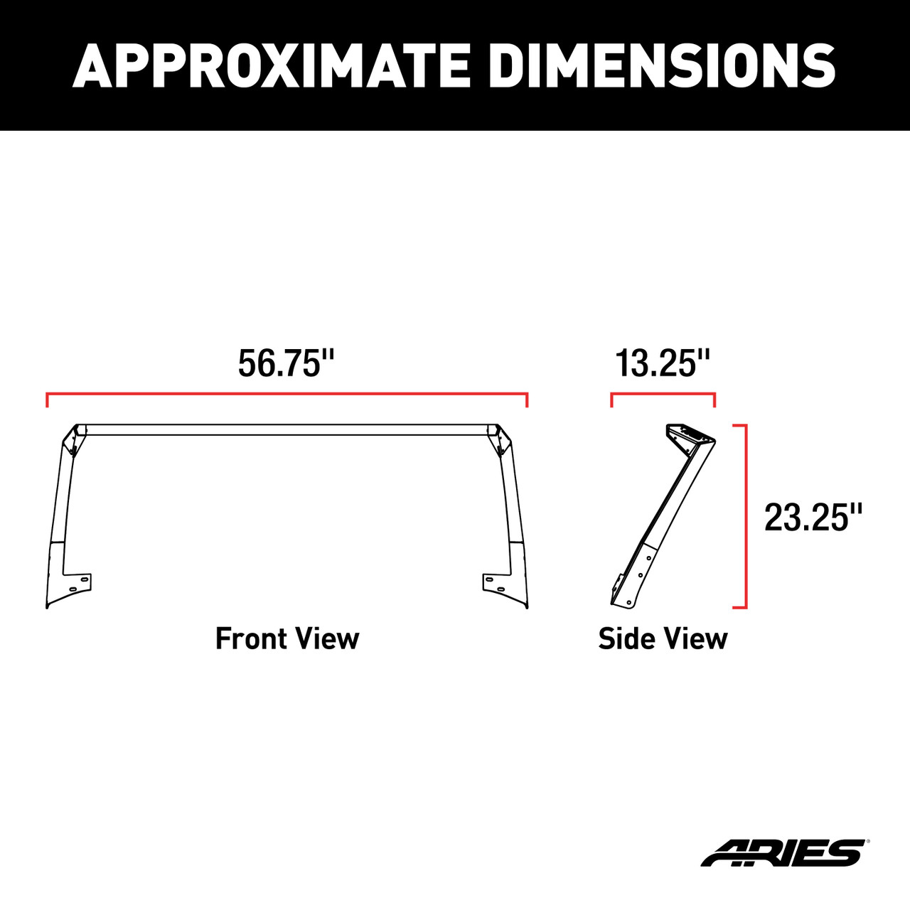 ARIES 15914 Jeep Wrangler JK Roof Light Brackets and