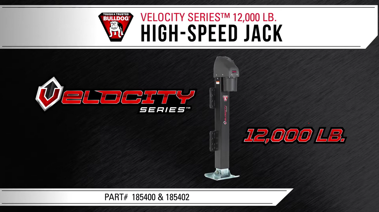 Bulldog Velocity Series Powered Trailer Jack, Side Mount, 12,000