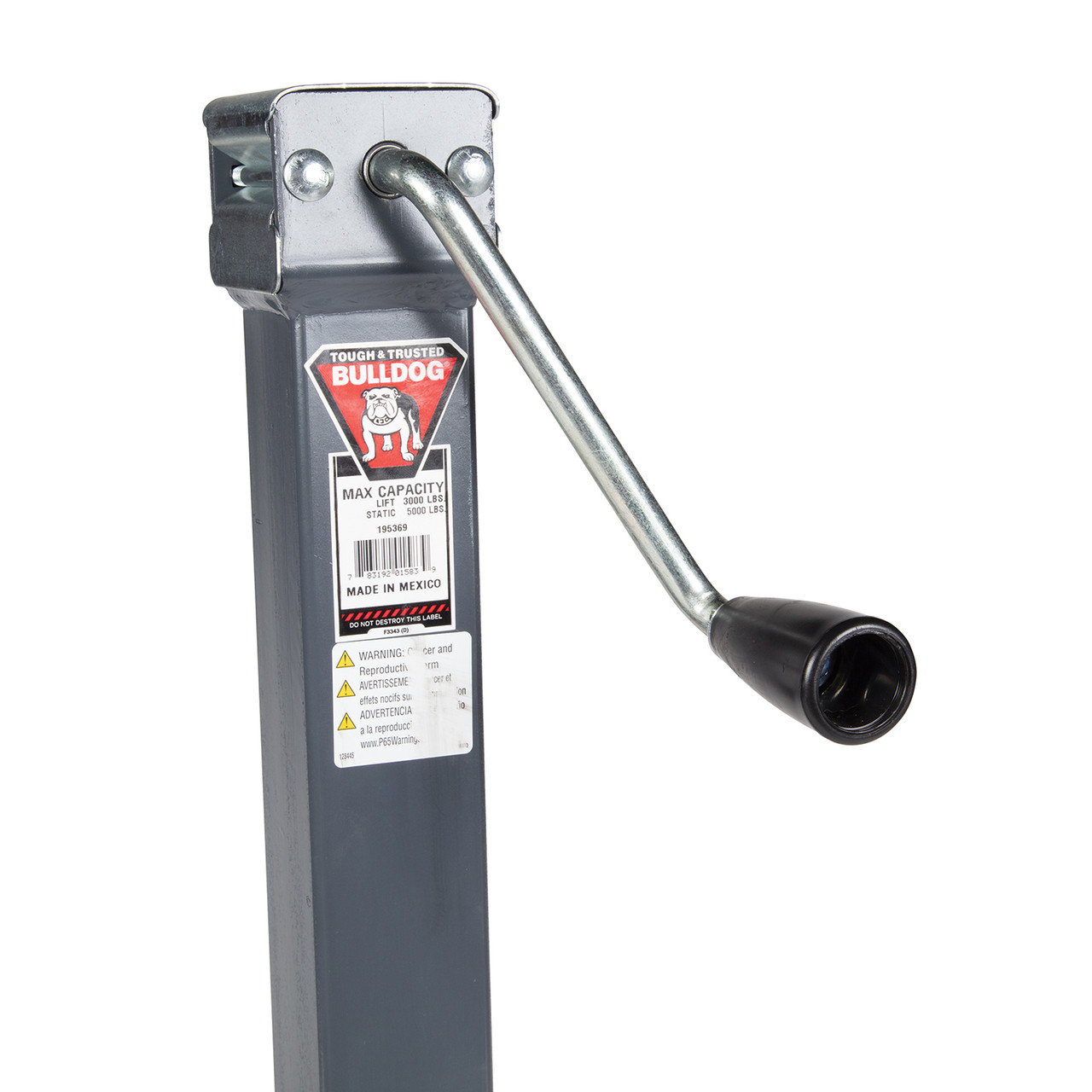 Bulldog Square Trailer Jack, No Mount, 5,000 lbs. Support Capacity