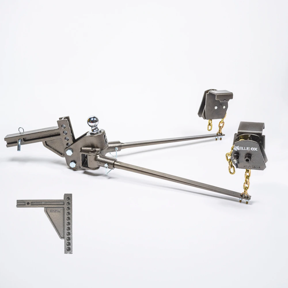 BlueOx 20k, 1.5k lb TW, SwayPro Weight Distributing Hitch, 2" Recievers 11-hole/10" receiver stinger BXW1506