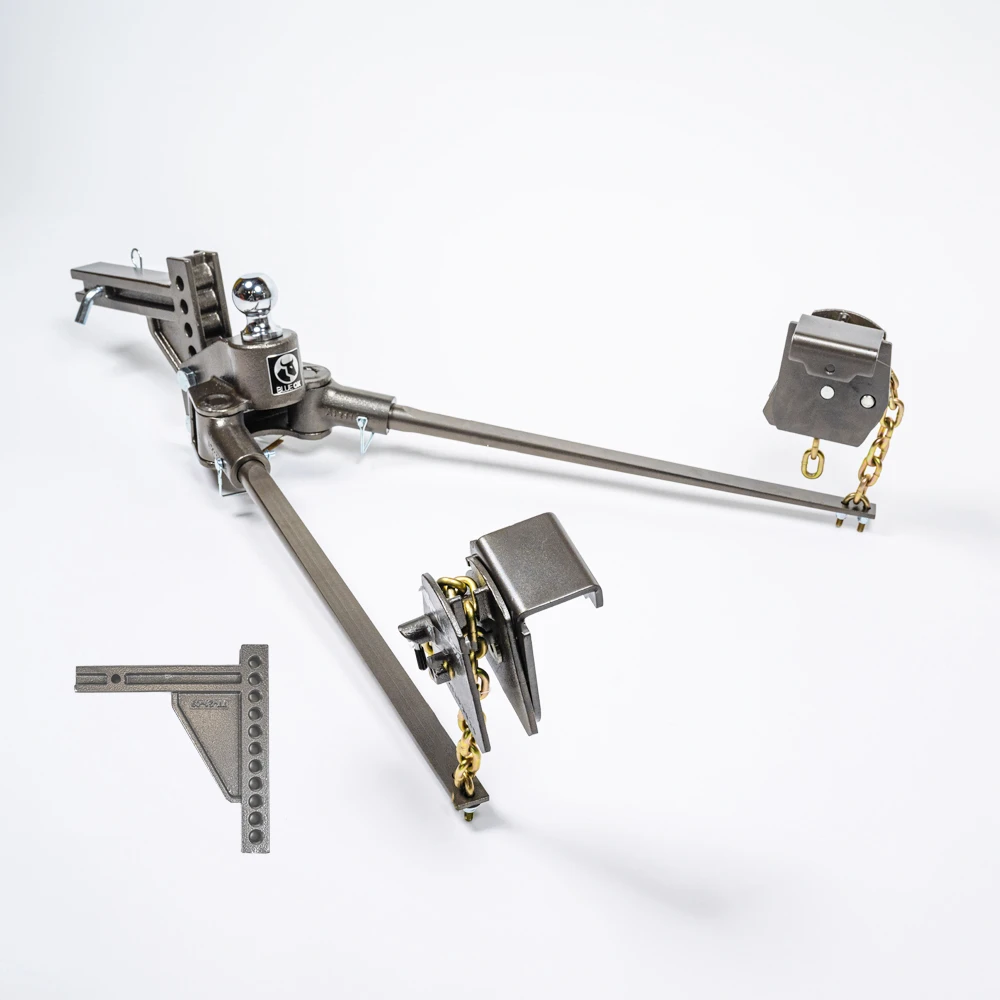 BlueOx 20k, 1.5k lb TW, SwayPro Weight Distributing Hitch, 2" Recievers 11-hole/10" receiver stinger BXW1506