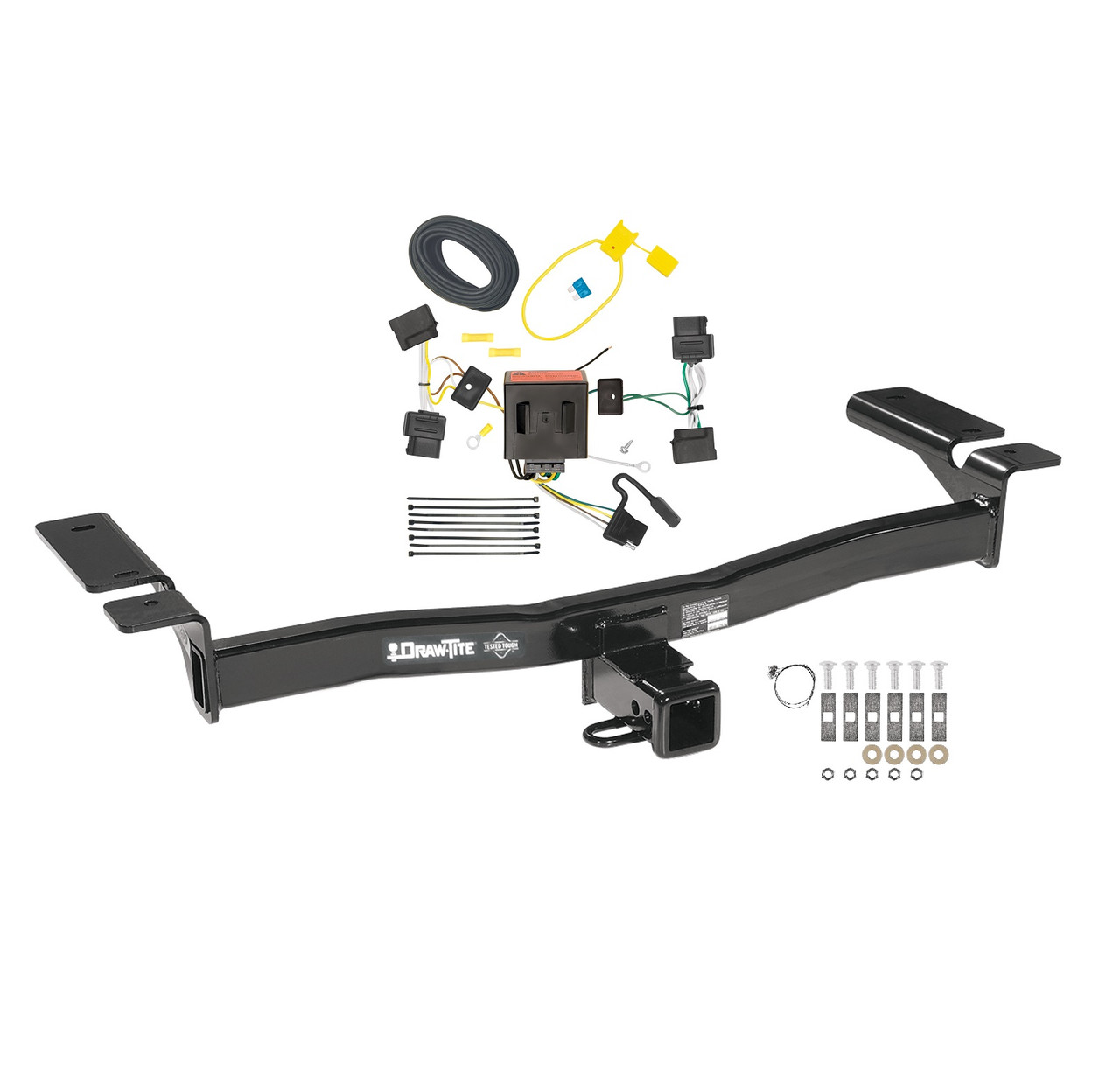 2007-2010 Ford Edge Except Sport Draw-tite Class 3 Trailer Hitch, 2 Inch Square Receiver Bundle w/ Plug-n-Play T-One Wiring Harness