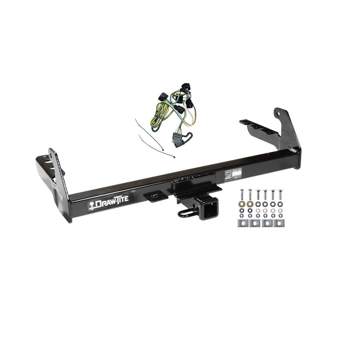 1995-1996 Dodge Dakota Draw-tite Class 3 Trailer Hitch, 2 Inch Square Receiver Bundle w/ Plug-n-Play T-One Wiring Harness