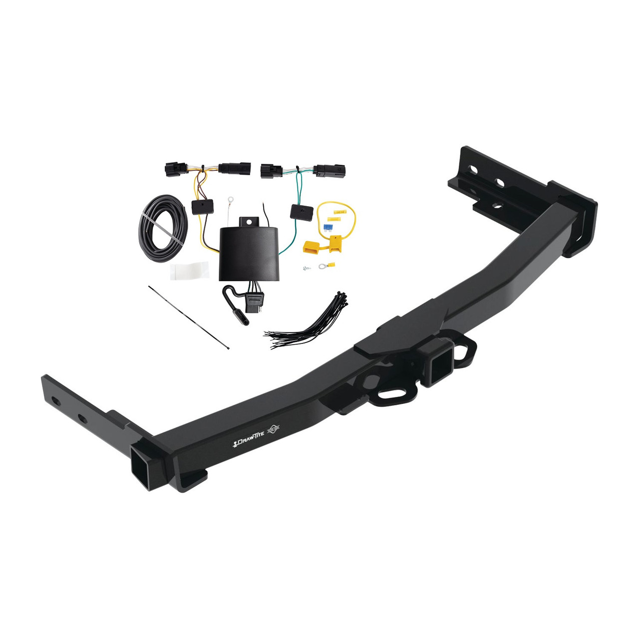 2022-2024 Jeep Grand Cherokee Draw-Tite Class 4 Trailer Hitch, 2 Inch Square Receiver Bundle w/ Plug-n-Play T-One Wiring Harness