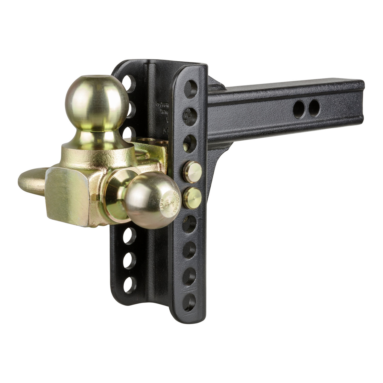 CURT Adjustable Channel Mount with Hook & Step Dual-Ball - 2" Shank, 14K, 6" Drop 45904