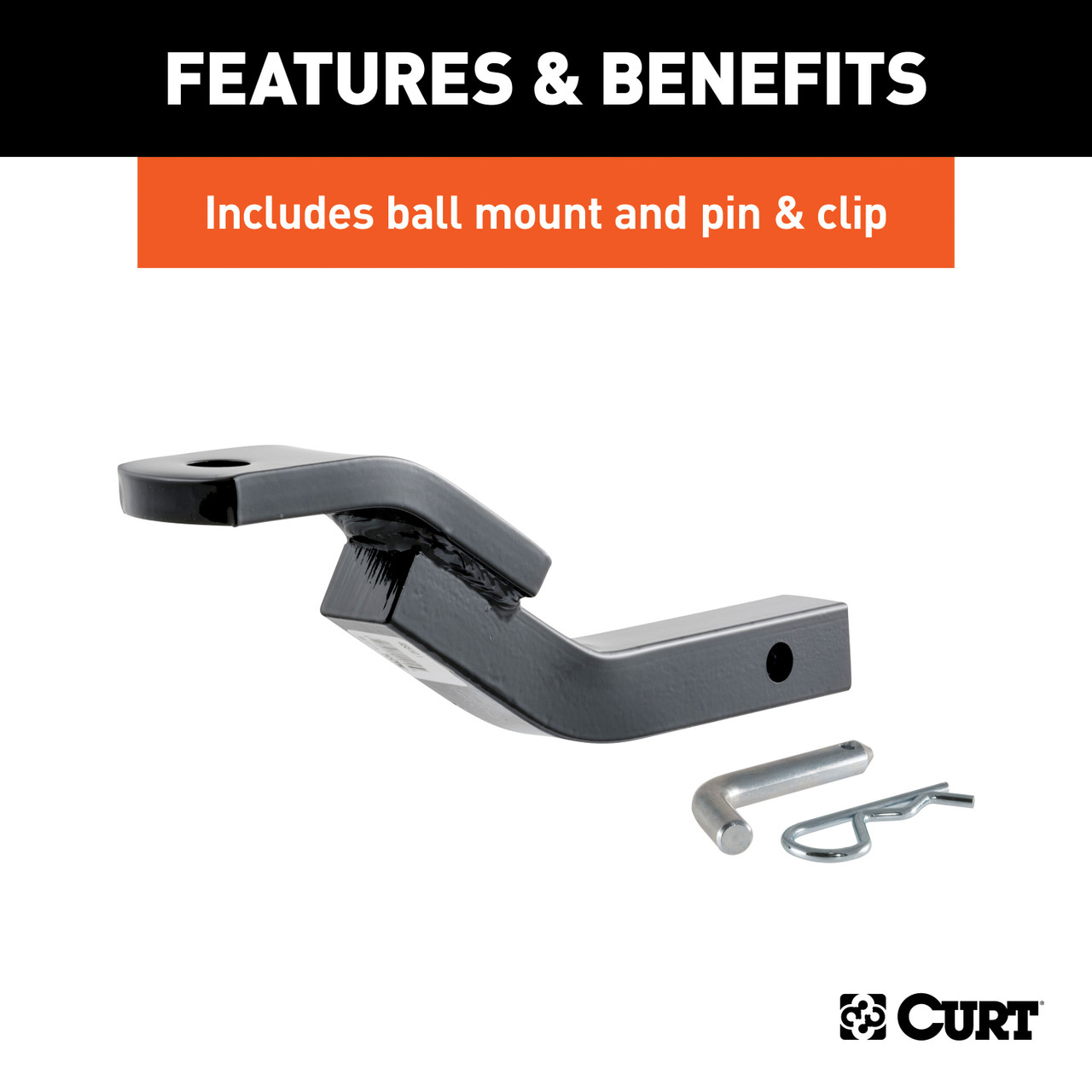 CURT 110663 Class 1 Trailer Hitch with Ball Mount, 1-1/4-In Receiver, Fits Select Volkswagen Beetle, Golf, City