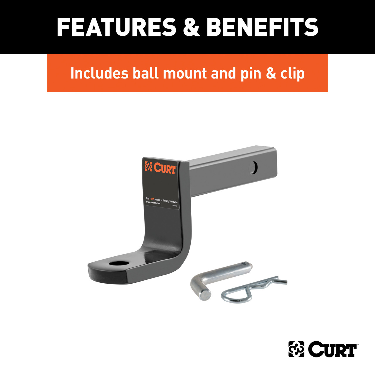 CURT 113113 Class 1 Trailer Hitch with Ball Mount, 1-1/4-In Receiver, Fits Select Cadillac ATS