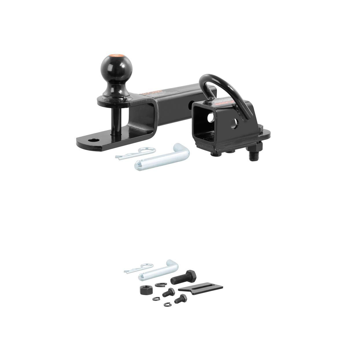 CURT 45038 3-in-1 UTV, ATV Trailer Hitch Mount with 2-Inch Receiver Adapter, 2-Inch Ball, Clevis Pin, 5/8-Inch Hole