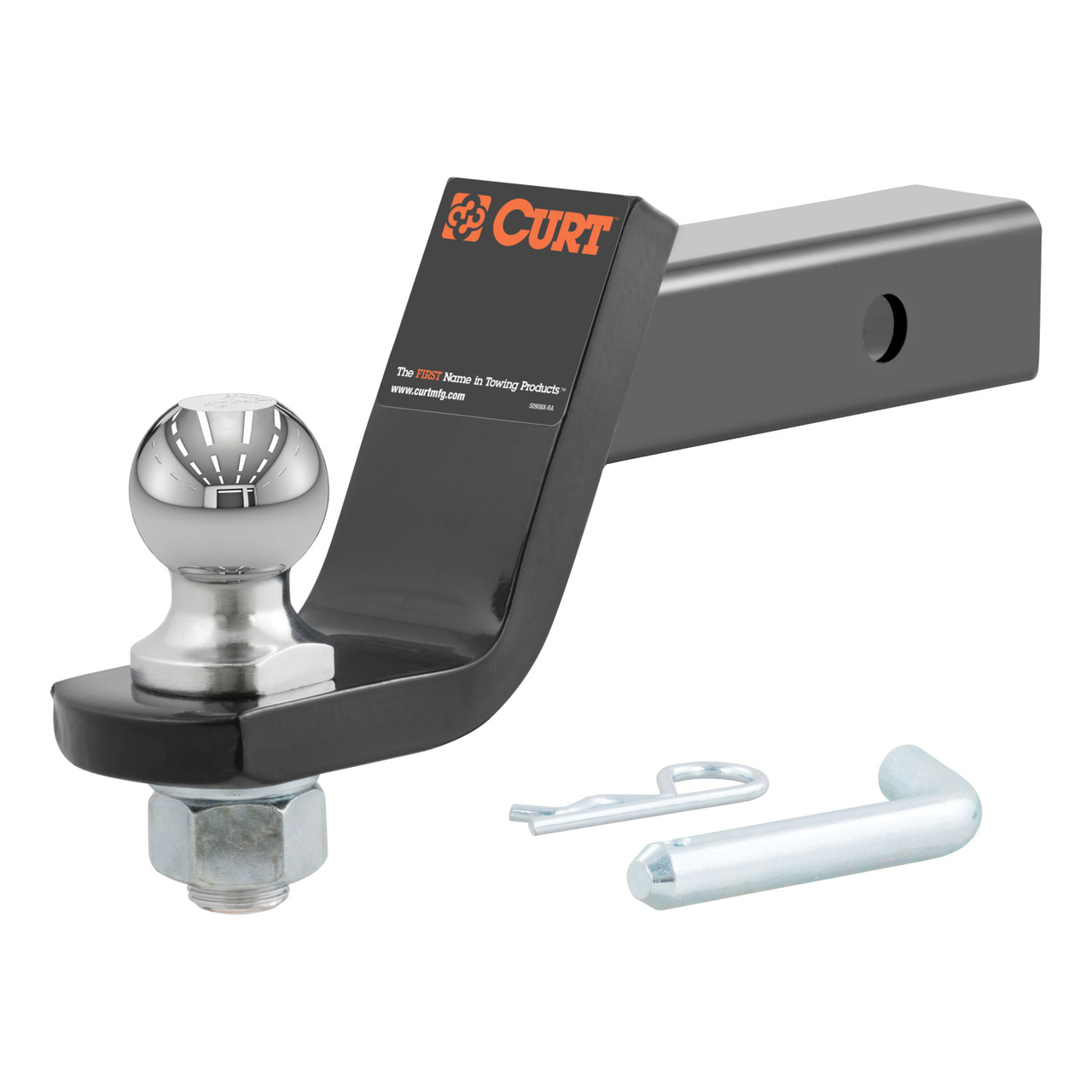 CURT 45055 Trailer Hitch Mount with 1-7/8-Inch Ball & Pin, Fits 2-Inch Receiver, 3,500 lbss, 4-Inch Drop