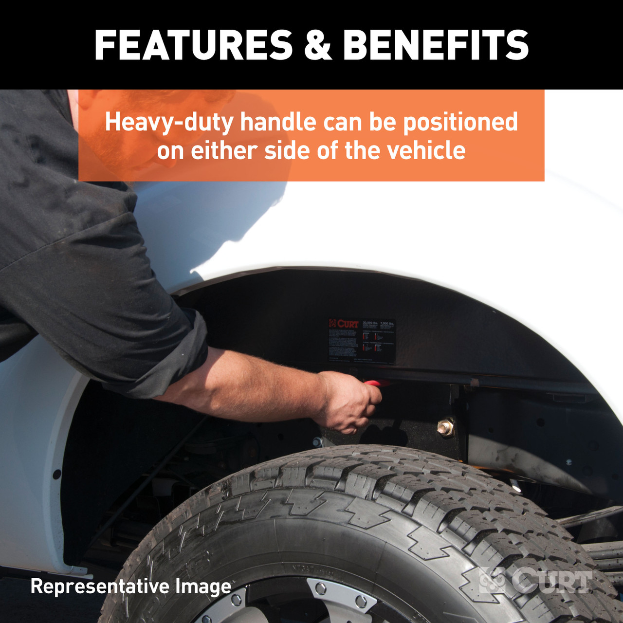 CURT 60711 Double Lock Gooseneck Hitch, 2-5/16-Inch Flip-Over Ball 30K, Fits Select Chevrolet Silverado, GMC Sierra 1500, LD, Limited