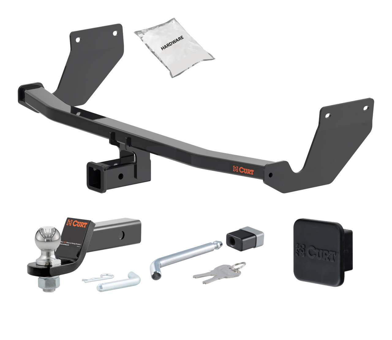 23 - 24 Lexus RZ450e 2in. CURT Trailer Hitch + Ball Mount + Cover + Lock Kit HWA1713