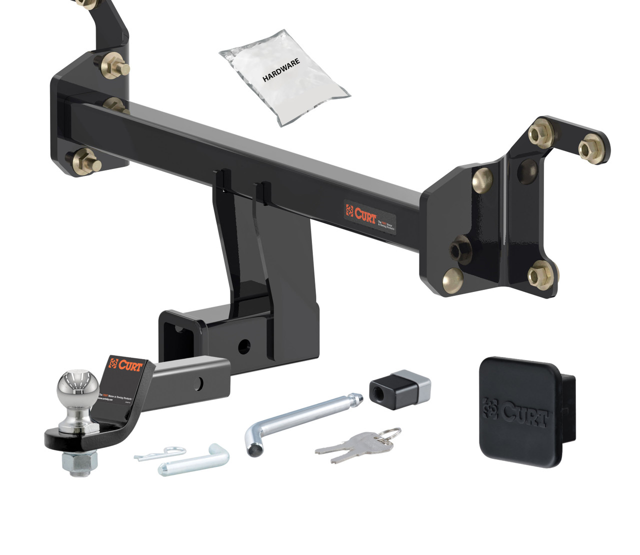 22 - 25 BMW iX 2in. CURT Trailer Hitch + Ball Mount + Cover + Lock Kit HWA158