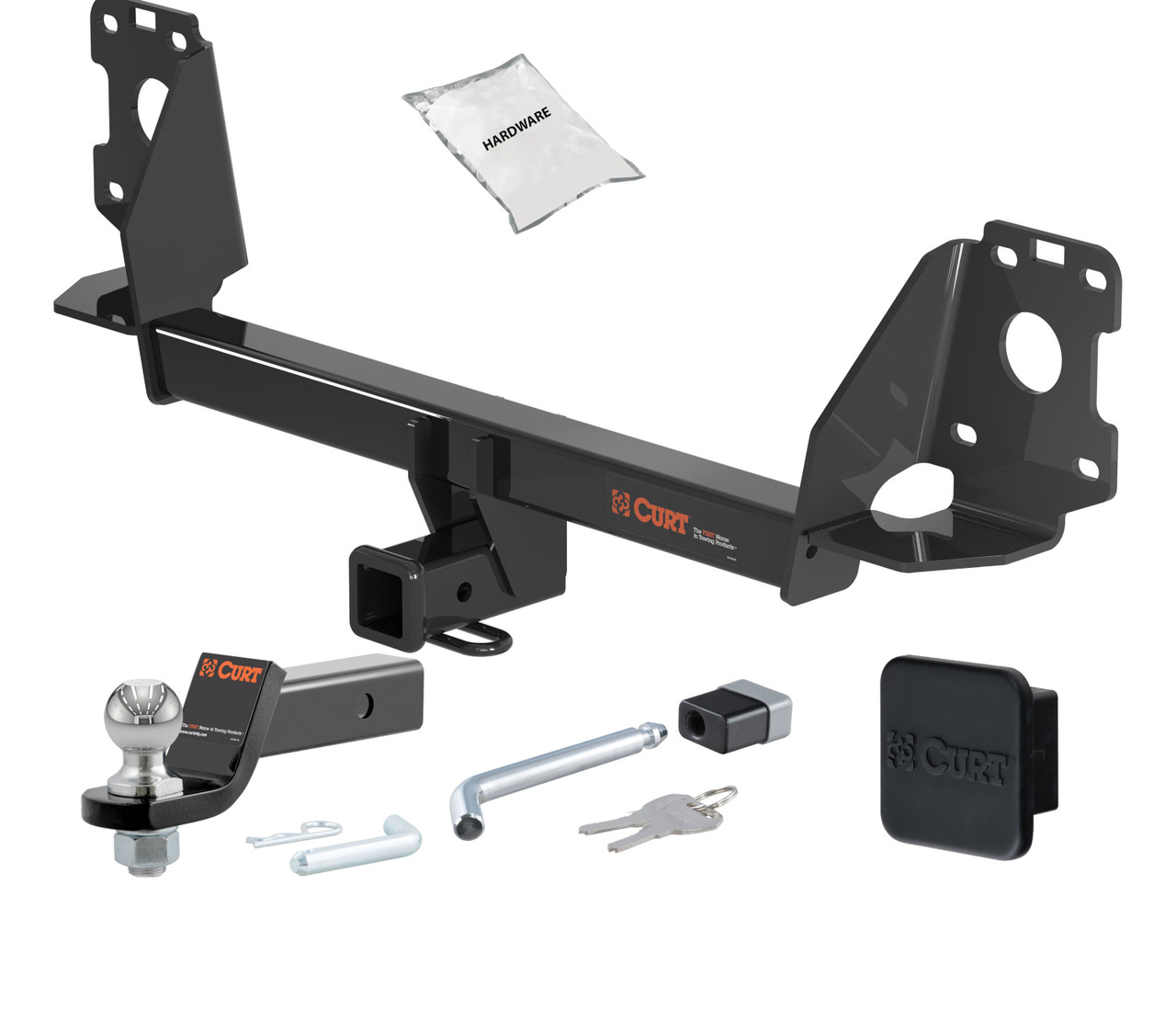 17 - 25 Audi Q7 2in. CURT Trailer Hitch + Ball Mount + Cover + Lock Kit HWA69
