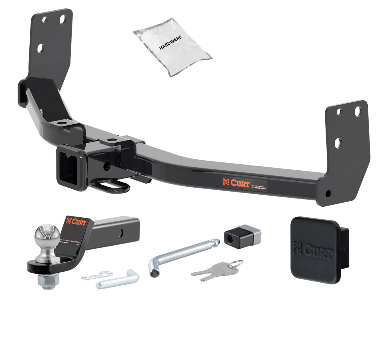 10 - 16 Cadillac SRX 2in. CURT Trailer Hitch + Ball Mount + Cover + Lock Kit HWA241
