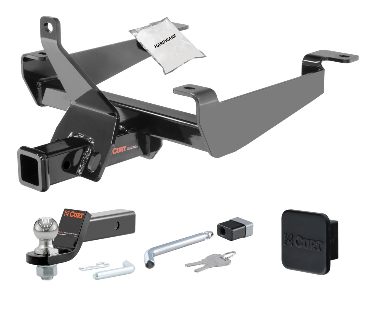 14 - 22 Land Rover Range Rover Sport Excluding hybrid 2in. CURT Trailer Hitch + Ball Mount + Cover + Lock Kit HWA1655
