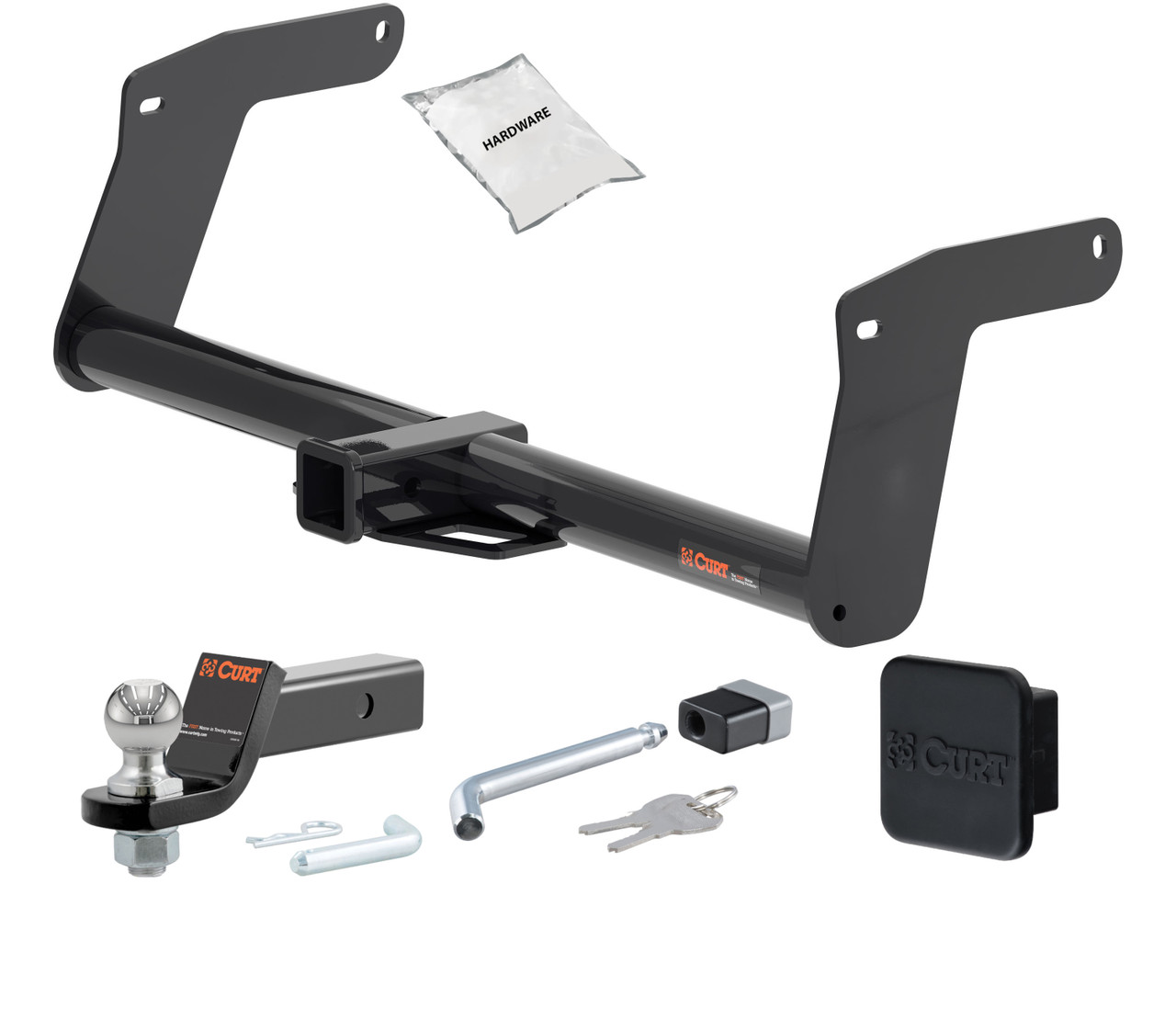 22 - 24 Lexus NX350h 2in. CURT Trailer Hitch + Ball Mount + Cover + Lock Kit HWA1696