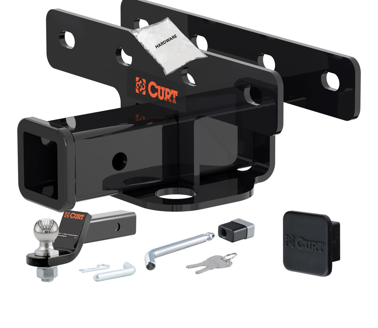 20 - 24 JEEP Wrangler JL, diesel 2in. CURT Trailer Hitch + Ball Mount + Cover + Lock Kit HWA1575