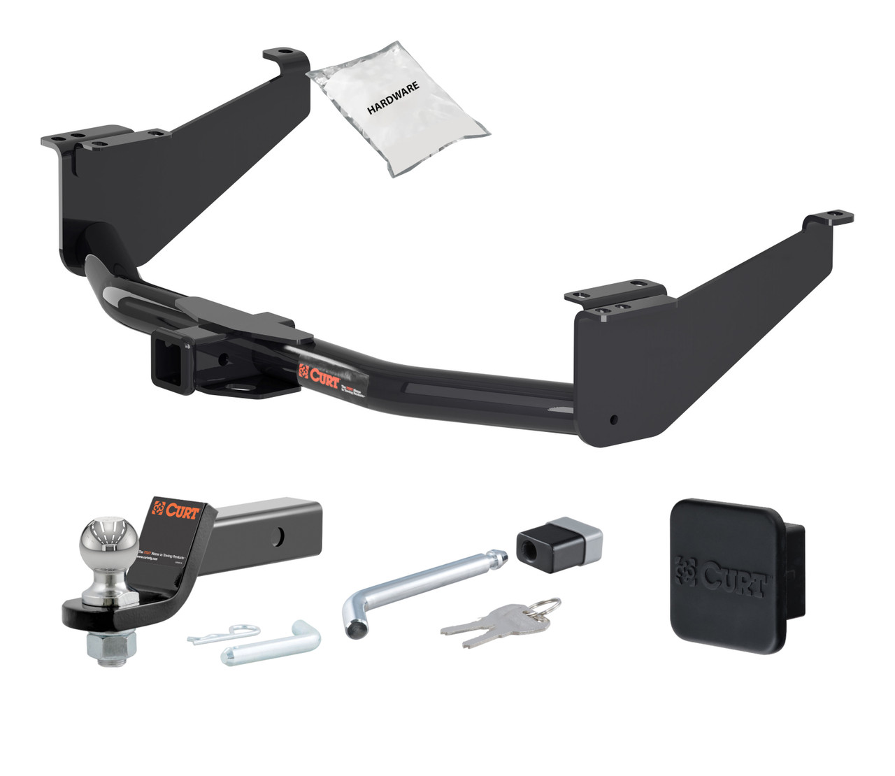17 - 24 Nissan Titan 2in. CURT Trailer Hitch + Ball Mount + Cover + Lock Kit HWA2077