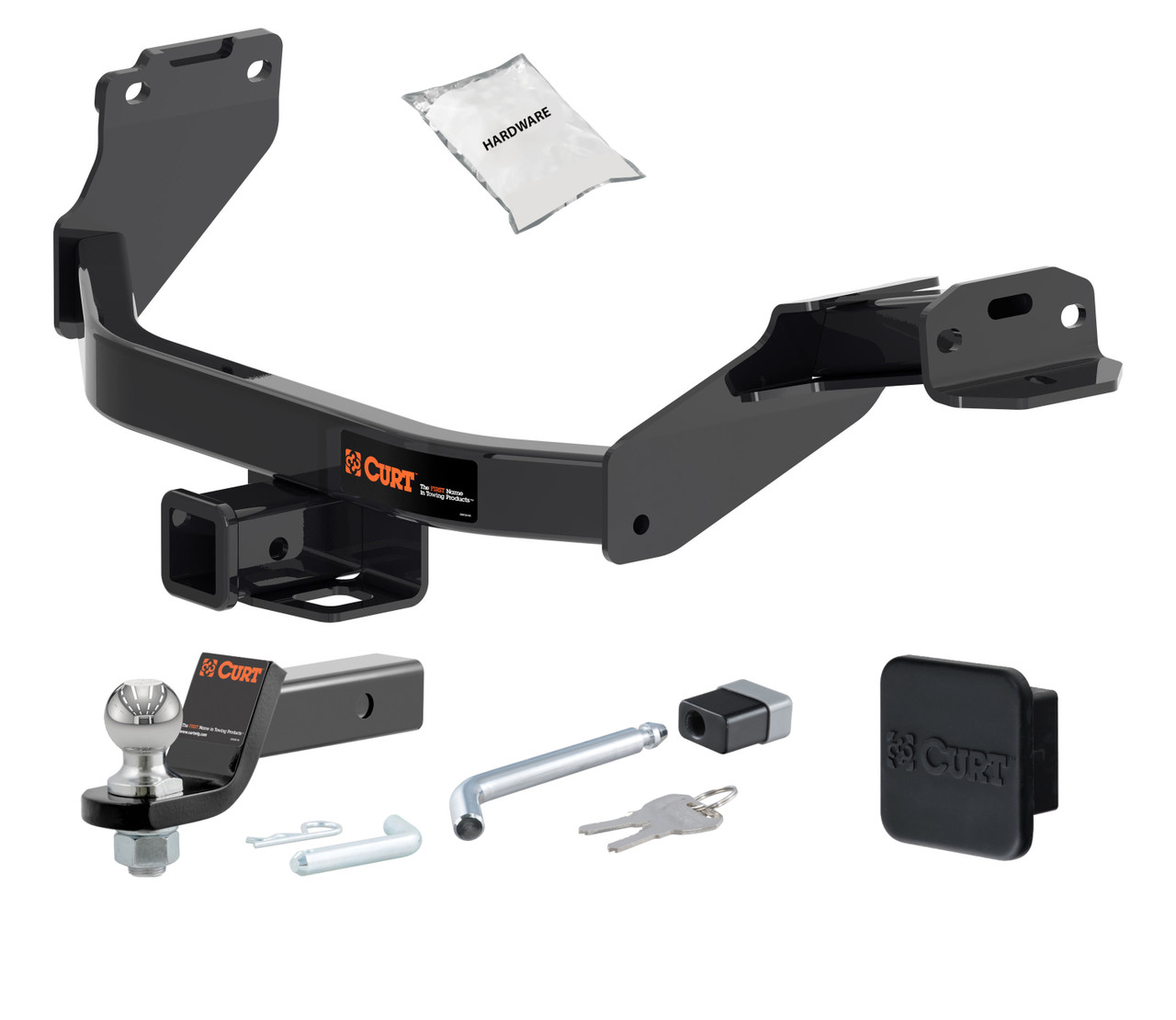 21 - 24 KIA Sorento 2in. CURT Trailer Hitch + Ball Mount + Cover + Lock Kit HWA1622