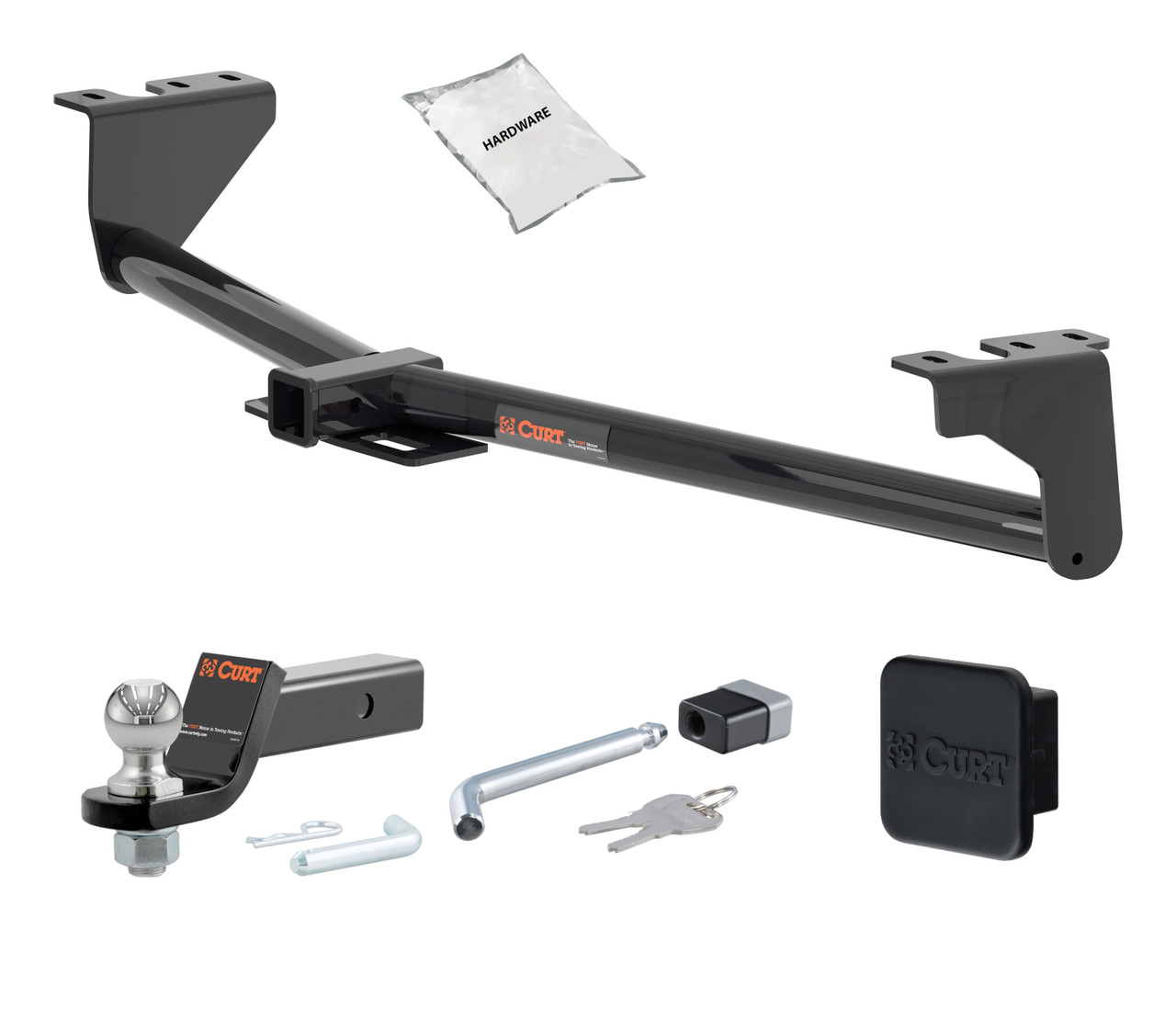 22 - 24 KIA Carnival 2in. CURT Trailer Hitch + Ball Mount + Cover + Lock Kit HWA1586