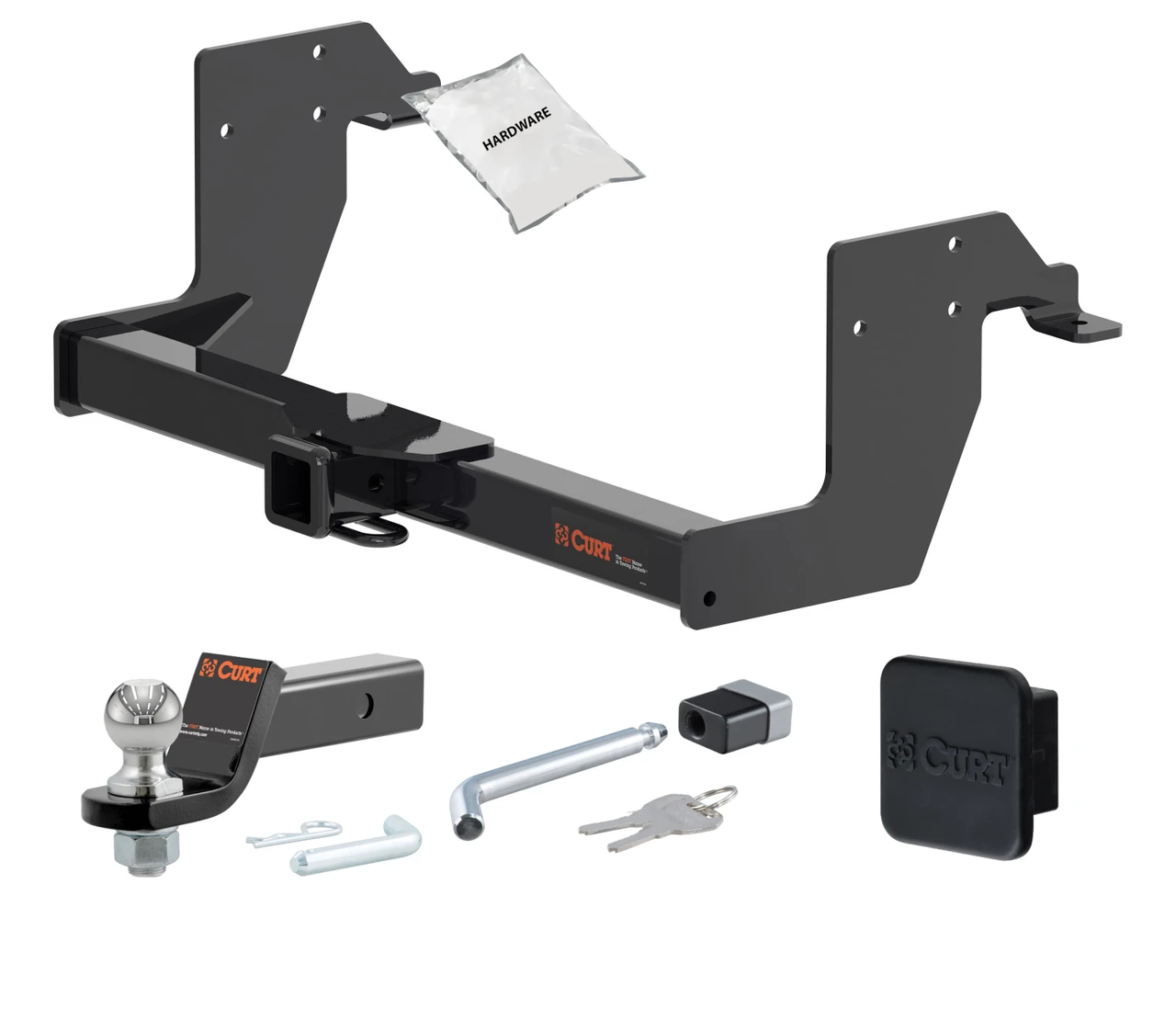 19 - 20 Mercedes-Benz Sprinter 1500 Standard bumper 2in. CURT Trailer Hitch + Ball Mount + Cover + Lock Kit HWA1918