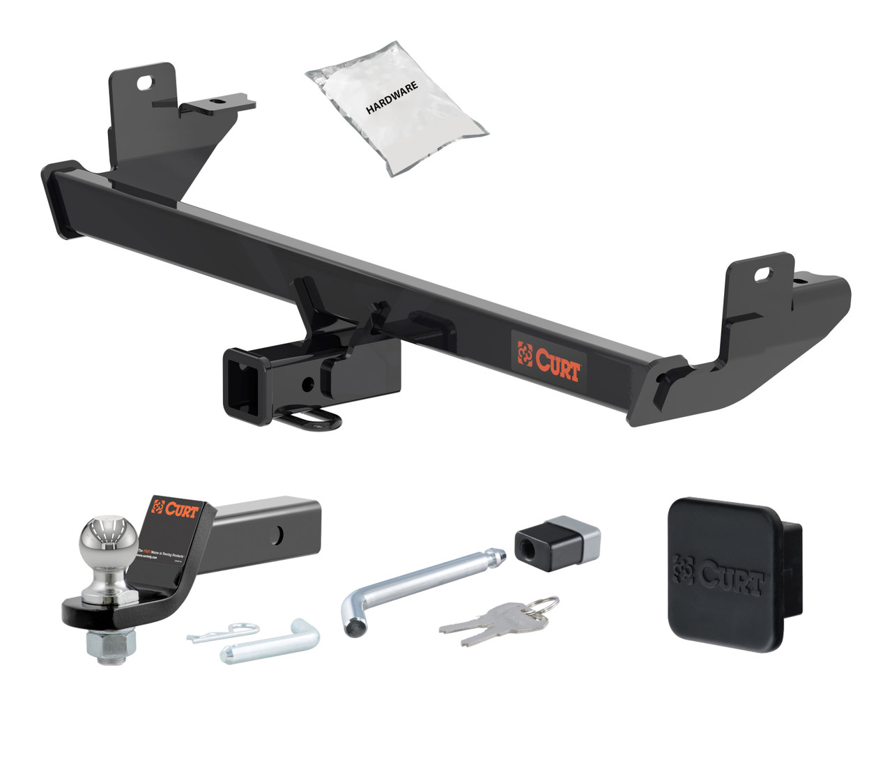 24 - 24 Mazda CX-90 2in. CURT Trailer Hitch + Ball Mount + Cover + Lock Kit HWA1810