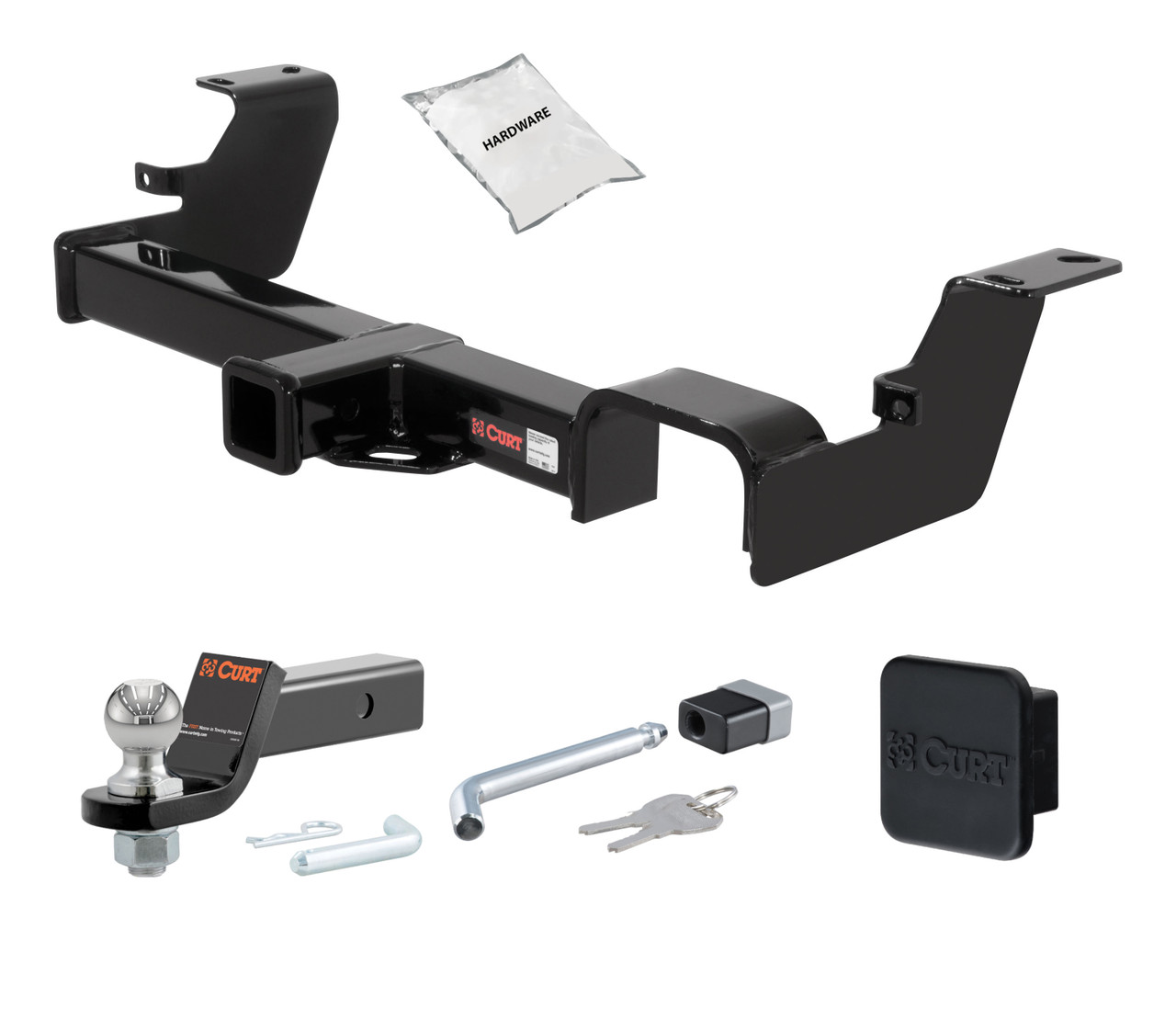 01 - 05 Pontiac Aztek 2in. CURT Trailer Hitch + Ball Mount + Cover + Lock Kit HWA2117