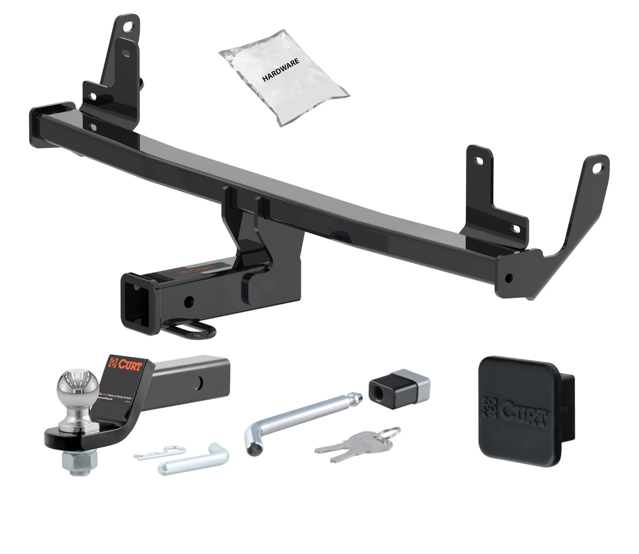 23 - 24 Dodge Hornet 2in. CURT Trailer Hitch + Ball Mount + Cover + Lock Kit HWA702