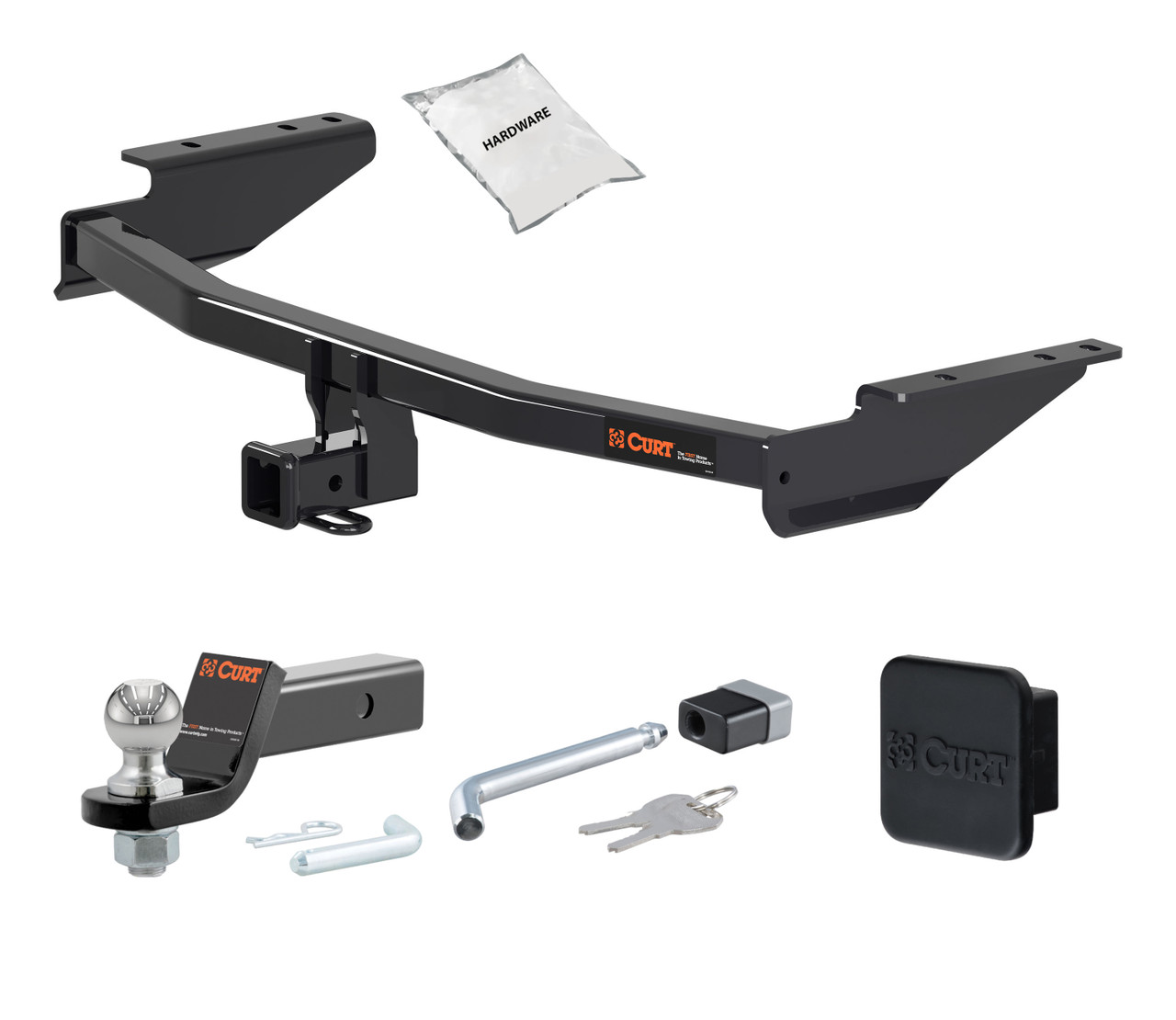 17 - 20 Nissan Pathfinder 2in. CURT Trailer Hitch + Ball Mount + Cover + Lock Kit HWA2045