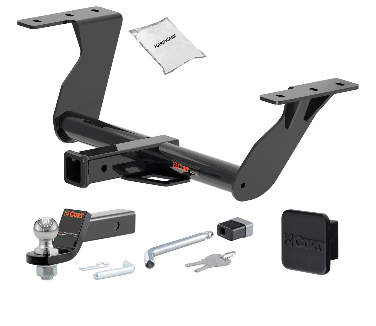 19 - 24 Subaru Forester 2in. CURT Trailer Hitch + Ball Mount + Cover + Lock Kit HWA2265