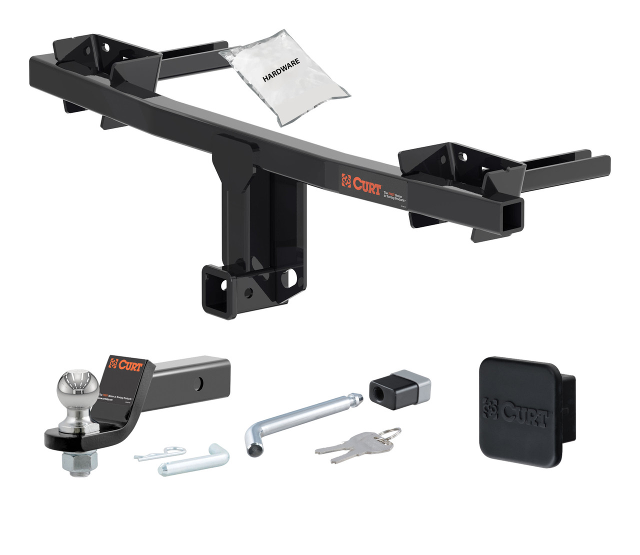 19 - 24 Subaru Forester 2in. CURT Trailer Hitch + Ball Mount + Cover + Lock Kit HWA2264