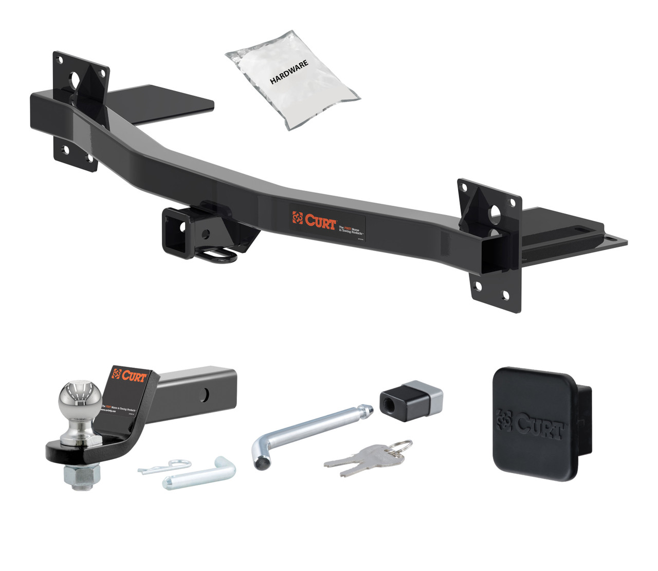 24 - 24 Chevrolet Traverse Limited 2in. CURT Trailer Hitch + Ball Mount + Cover + Lock Kit HWA614
