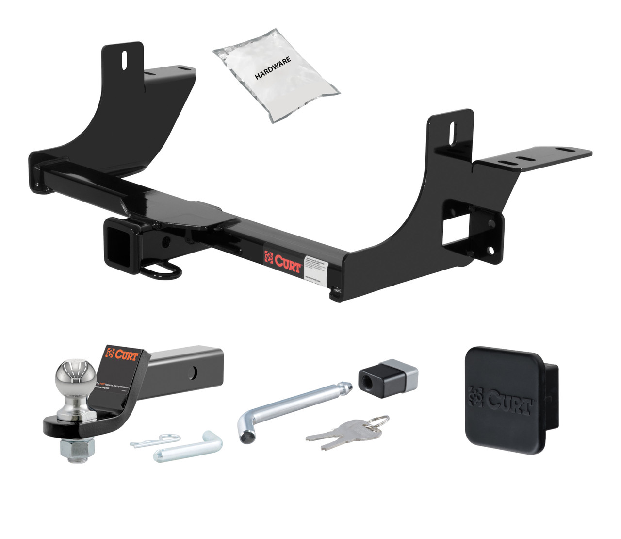 05 - 09 Chevrolet Uplander 121" wheelbase only 2in. CURT Trailer Hitch + Ball Mount + Cover + Lock Kit HWA618