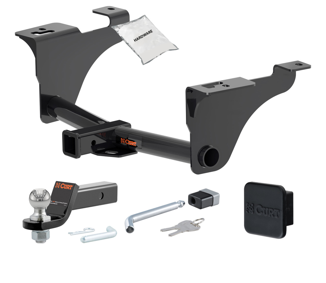 20 - 25 Subaru Legacy Sedan 2in. CURT Trailer Hitch + Ball Mount + Cover + Lock Kit HWA2295