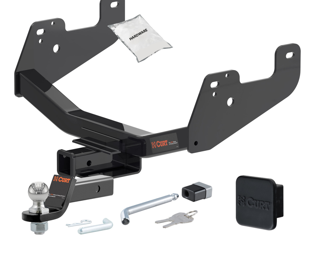 15 - 24 Ford F-150  With factory receiver 2in. CURT Trailer Hitch + Ball Mount + Cover + Lock Kit HWA852