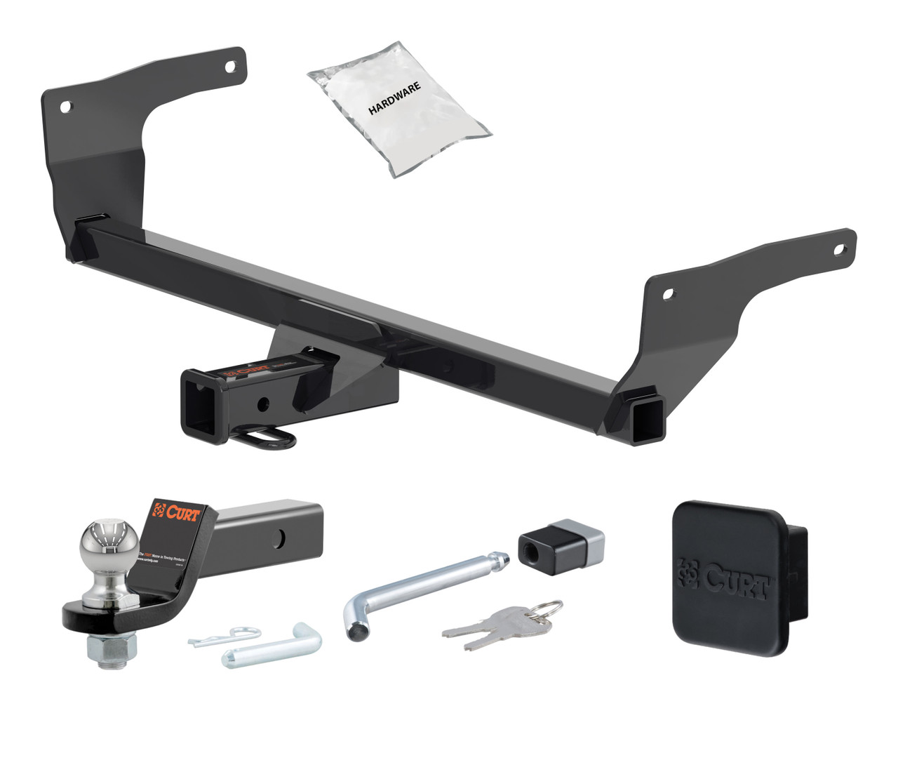 21 - 24 Toyota Venza 2in. CURT Trailer Hitch + Ball Mount + Cover + Lock Kit HWA2457