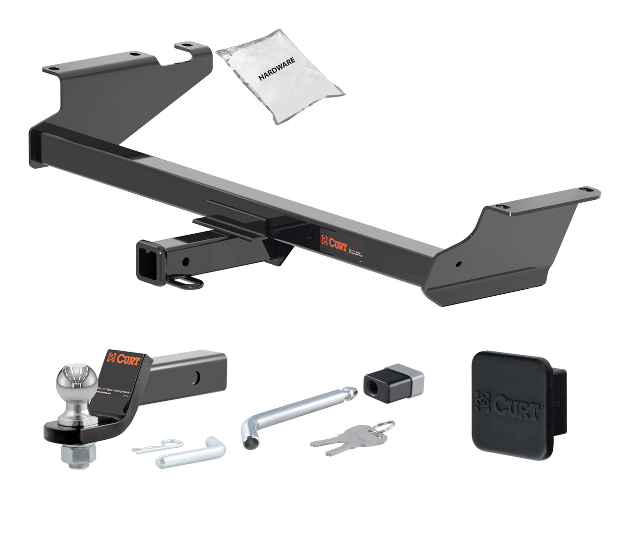 09 - 14 Volkswagen Routan 2in. CURT Trailer Hitch + Ball Mount + Cover + Lock Kit HWA2516