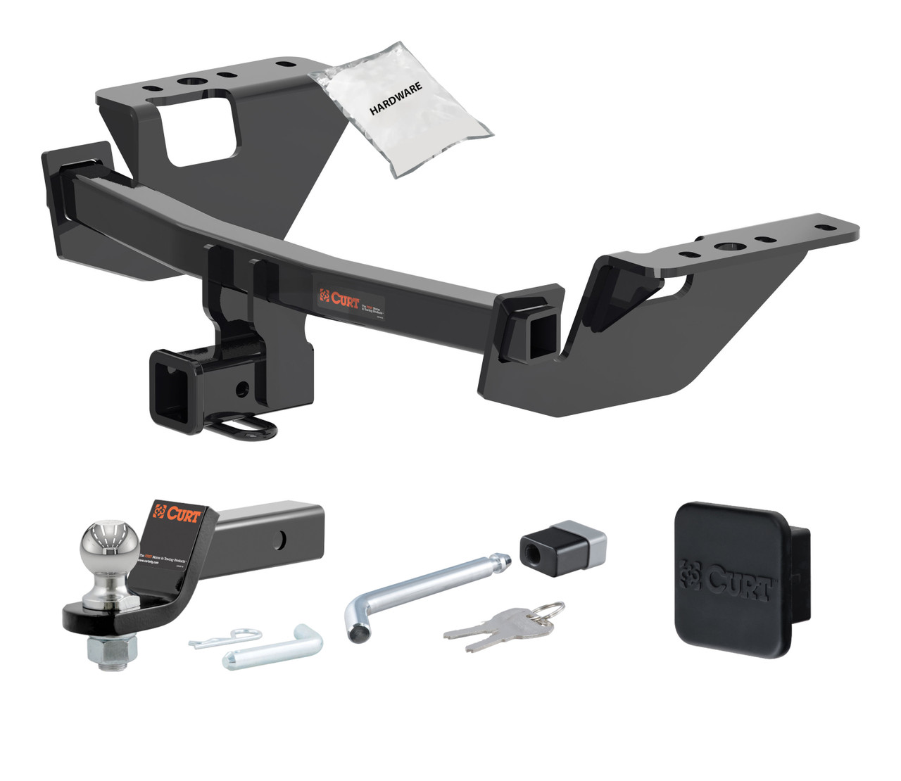 14 - 18 Subaru Forester 2in. CURT Trailer Hitch + Ball Mount + Cover + Lock Kit HWA2268