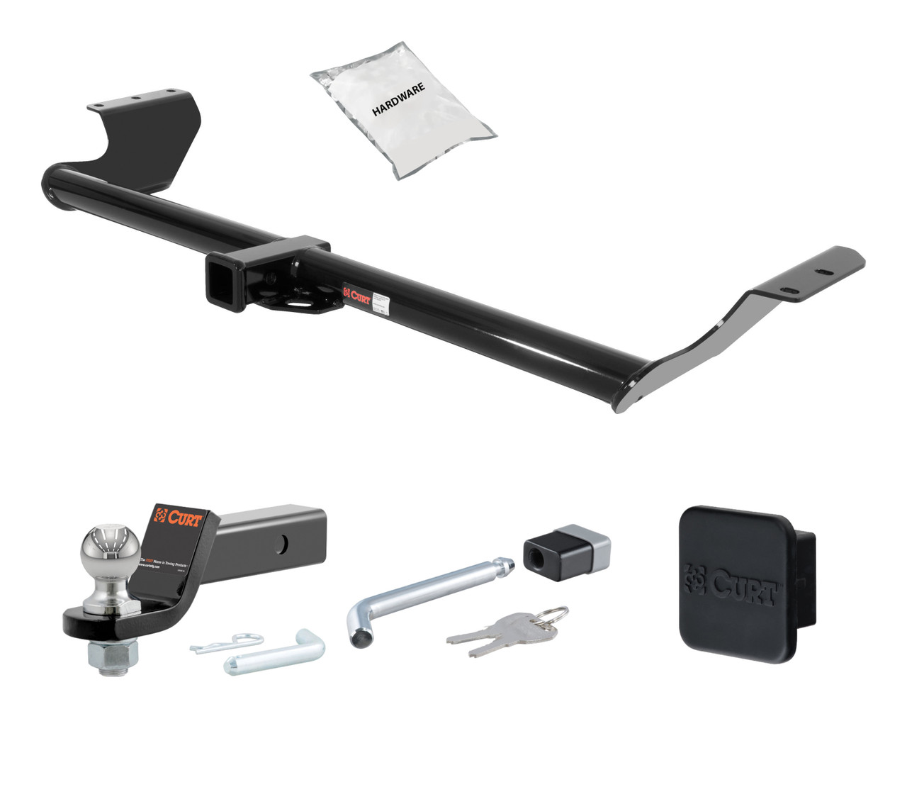 99 - 17 HONDA Odyssey 2in. CURT Trailer Hitch + Ball Mount + Cover + Lock Kit HWA1374