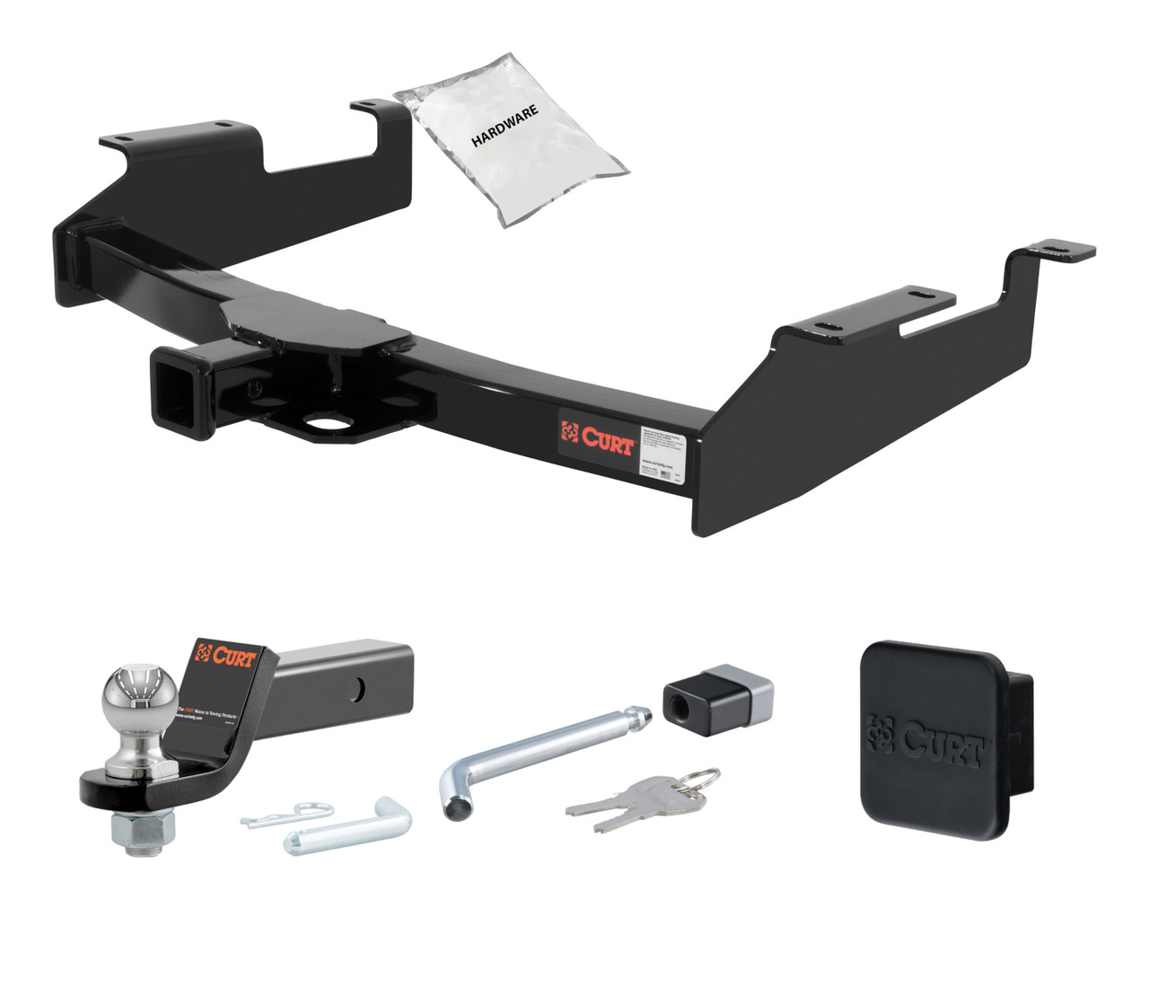 07 - 07 GMC Sierra 2500 HD Classic 8' bed, with Tommy Gate lift 2in. CURT Trailer Hitch + Ball Mount + Cover + Lock Kit HWA1239