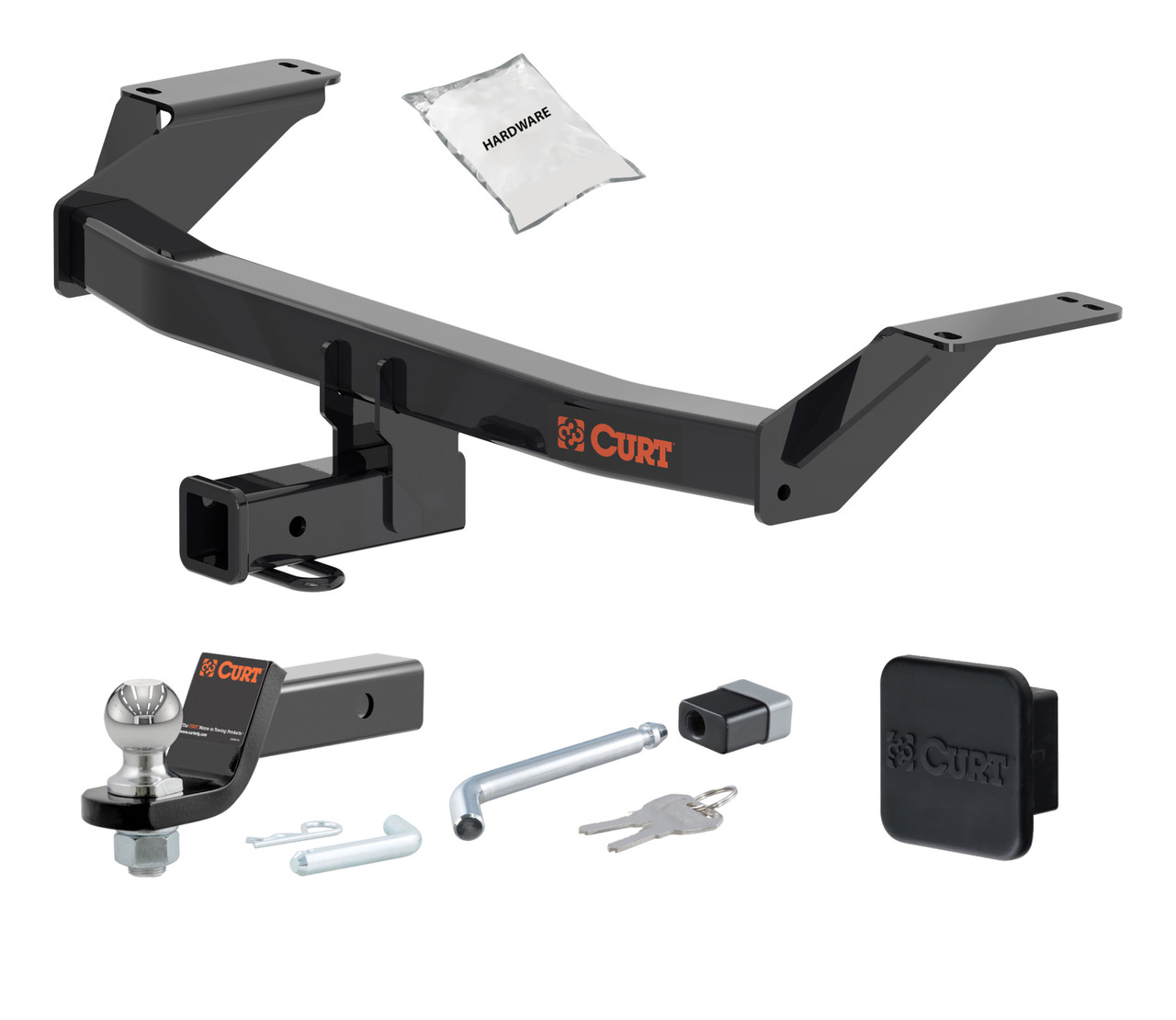 23 - 24 Toyota Crown 2in. CURT Trailer Hitch + Ball Mount + Cover + Lock Kit HWA2385