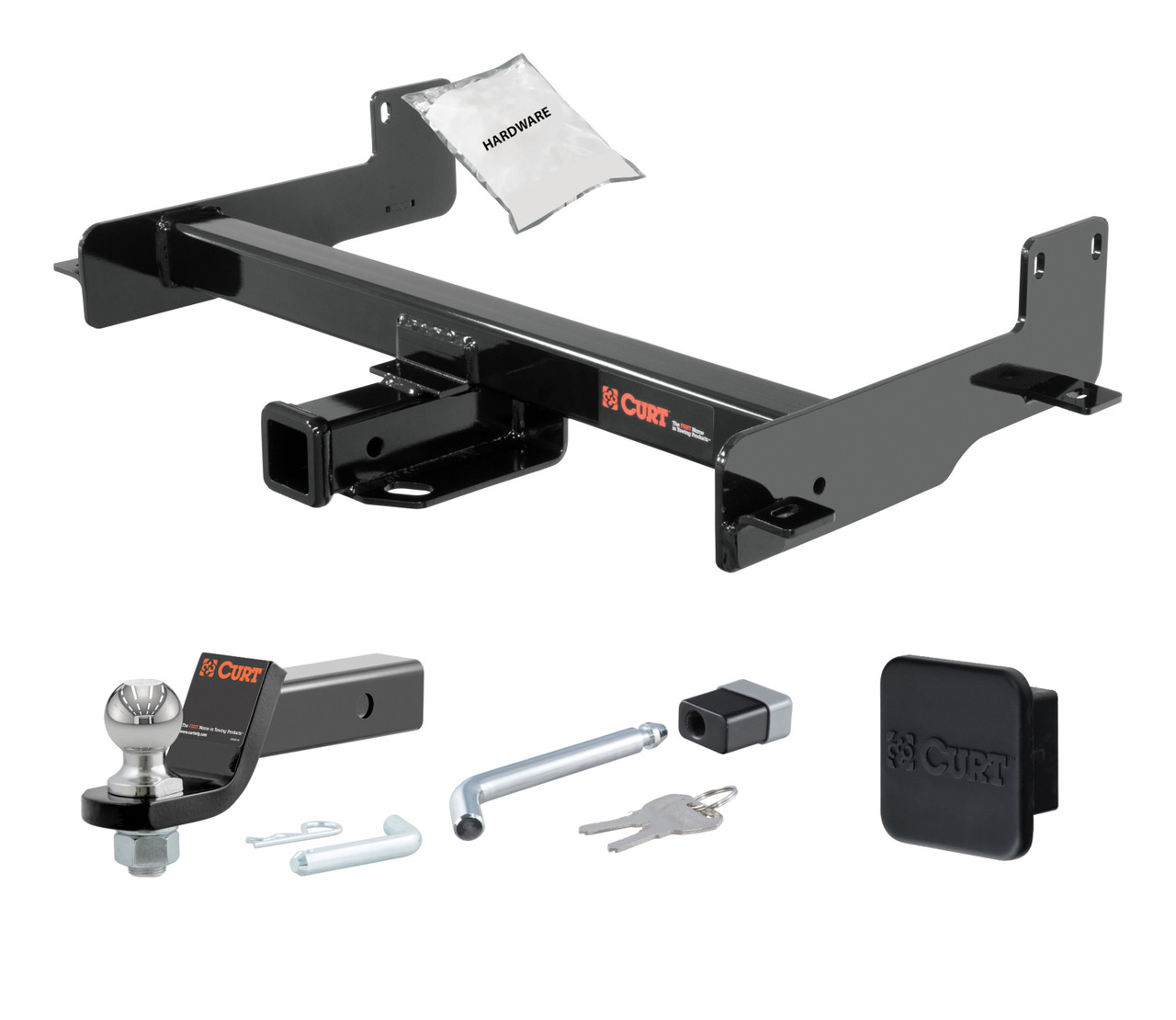 15 - 24 Ford Transit-250 2in. CURT Trailer Hitch + Ball Mount + Cover + Lock Kit HWA993