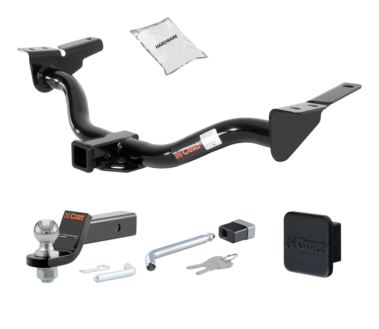 01 - 04 Ford Escape 2in. CURT Trailer Hitch + Ball Mount + Cover + Lock Kit HWA820